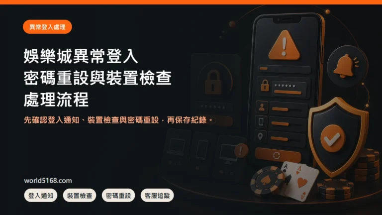 娛樂城異常登入怎麼處理？密碼重設、裝置檢查與客服追蹤 精選圖片